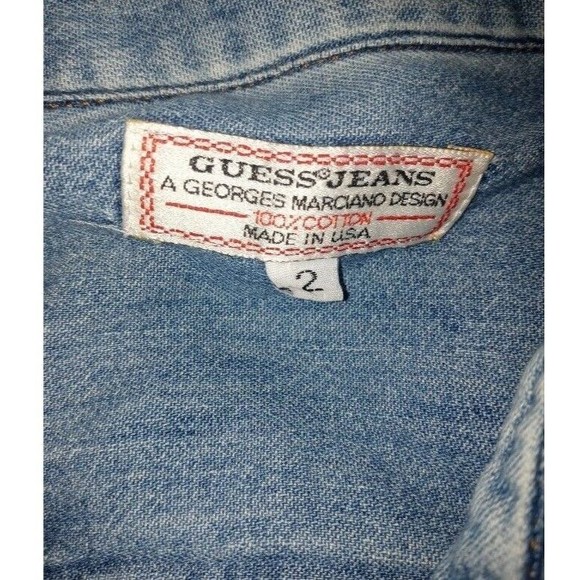 VTG Guess Jeans a Georges Marciano Design Men's/women Shirt Small *Flaw - Picture 6 of 8